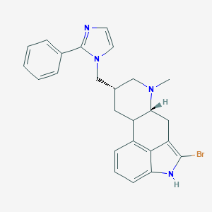 molecular formula C25H25BrN4 B065416 (5R,8S,10R)-2-Bromo-6-methyl-8-((2-phenyl-1H-imidazol-1-yl)methyl)ergoline CAS No. 162070-38-4