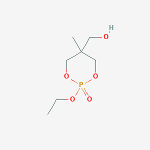 molecular formula C7H15O5P B065423 (2-Ethoxy-5-methyl-2-oxo-1,3,2lambda5-dioxaphosphinan-5-yl)methanol CAS No. 160566-22-3