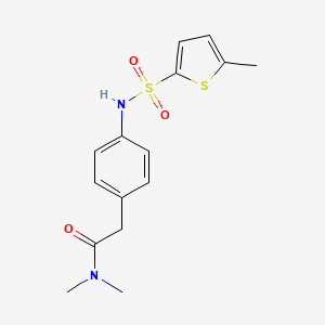 molecular formula C15H18N2O3S2 B6542868 N,N-dimethyl-2-[4-(5-methylthiophene-2-sulfonamido)phenyl]acetamide CAS No. 1060304-37-1