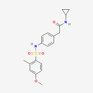 molecular formula C19H22N2O4S B6542988 N-cyclopropyl-2-[4-(4-methoxy-2-methylbenzenesulfonamido)phenyl]acetamide CAS No. 1060226-13-2