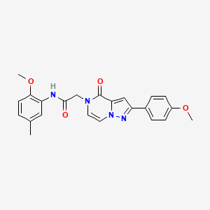 molecular formula C23H22N4O4 B6543606 N-(2-methoxy-5-methylphenyl)-2-(2-(4-methoxyphenyl)-4-oxopyrazolo[1,5-a]pyrazin-5(4H)-yl)acetamide CAS No. 942035-32-7