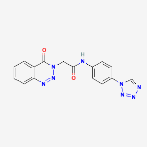 2-(4-oxo-3,4-dihydro-1,2,3-benzotriazin-3-yl)-N-[4-(1H-1,2,3,4-tetrazol-1-yl)phenyl]acetamide