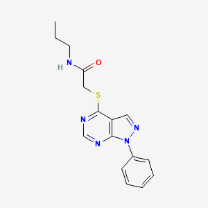2-({1-phenyl-1H-pyrazolo[3,4-d]pyrimidin-4-yl}sulfanyl)-N-propylacetamide