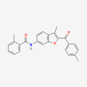 2-methyl-N-[3-methyl-2-(4-methylbenzoyl)-1-benzofuran-6-yl]benzamide