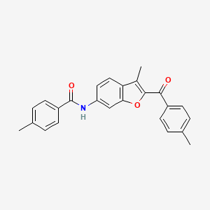 4-methyl-N-[3-methyl-2-(4-methylbenzoyl)-1-benzofuran-6-yl]benzamide