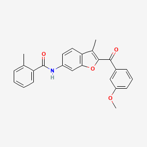 N-[2-(3-methoxybenzoyl)-3-methyl-1-benzofuran-6-yl]-2-methylbenzamide