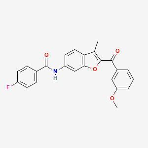 4-fluoro-N-[2-(3-methoxybenzoyl)-3-methyl-1-benzofuran-6-yl]benzamide