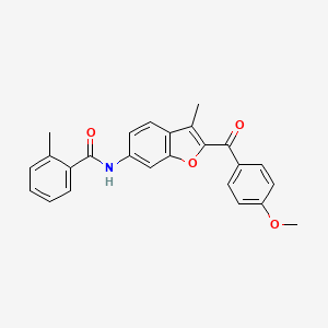 N-[2-(4-methoxybenzoyl)-3-methyl-1-benzofuran-6-yl]-2-methylbenzamide