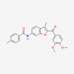 molecular formula C26H23NO5 B6544121 N-[2-(3,4-dimethoxybenzoyl)-3-methyl-1-benzofuran-6-yl]-4-methylbenzamide CAS No. 929504-48-3