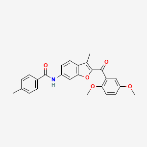 molecular formula C26H23NO5 B6544124 N-[2-(2,5-dimethoxybenzoyl)-3-methyl-1-benzofuran-6-yl]-4-methylbenzamide CAS No. 929371-74-4