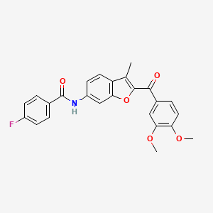 molecular formula C25H20FNO5 B6544149 N-[2-(3,4-dimethoxybenzoyl)-3-methyl-1-benzofuran-6-yl]-4-fluorobenzamide CAS No. 929471-24-9