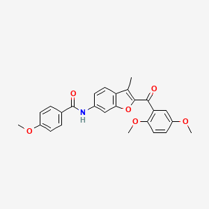 molecular formula C26H23NO6 B6544171 N-[2-(2,5-dimethoxybenzoyl)-3-methyl-1-benzofuran-6-yl]-4-methoxybenzamide CAS No. 929471-10-3