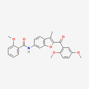 molecular formula C26H23NO6 B6544184 N-[2-(2,5-dimethoxybenzoyl)-3-methyl-1-benzofuran-6-yl]-2-methoxybenzamide CAS No. 929412-35-1