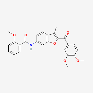 molecular formula C26H23NO6 B6544188 N-[2-(3,4-dimethoxybenzoyl)-3-methyl-1-benzofuran-6-yl]-2-methoxybenzamide CAS No. 929412-41-9
