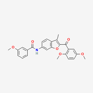 molecular formula C26H23NO6 B6544190 N-[2-(2,5-dimethoxybenzoyl)-3-methyl-1-benzofuran-6-yl]-3-methoxybenzamide CAS No. 929371-70-0