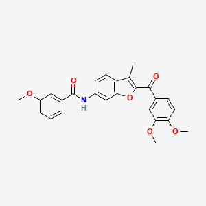 molecular formula C26H23NO6 B6544192 N-[2-(3,4-dimethoxybenzoyl)-3-methyl-1-benzofuran-6-yl]-3-methoxybenzamide CAS No. 929504-46-1