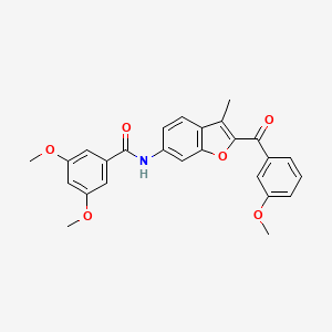 3,5-dimethoxy-N-[2-(3-methoxybenzoyl)-3-methyl-1-benzofuran-6-yl]benzamide