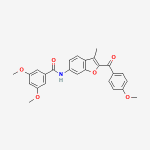 3,5-dimethoxy-N-[2-(4-methoxybenzoyl)-3-methyl-1-benzofuran-6-yl]benzamide