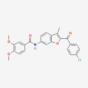 N-[2-(4-chlorobenzoyl)-3-methyl-1-benzofuran-6-yl]-3,4-dimethoxybenzamide