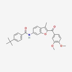 4-tert-butyl-N-[2-(3,4-dimethoxybenzoyl)-3-methyl-1-benzofuran-6-yl]benzamide