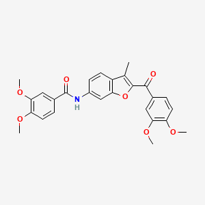 molecular formula C27H25NO7 B6544235 N-[2-(3,4-dimethoxybenzoyl)-3-methyl-1-benzofuran-6-yl]-3,4-dimethoxybenzamide CAS No. 929471-22-7
