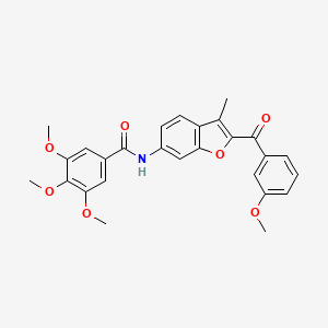 3,4,5-trimethoxy-N-[2-(3-methoxybenzoyl)-3-methyl-1-benzofuran-6-yl]benzamide