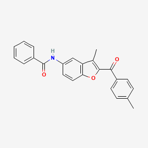 N-[3-methyl-2-(4-methylbenzoyl)-1-benzofuran-5-yl]benzamide