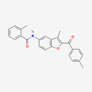 2-methyl-N-[3-methyl-2-(4-methylbenzoyl)-1-benzofuran-5-yl]benzamide