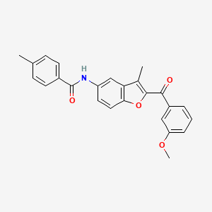 molecular formula C25H21NO4 B6544284 N-[2-(3-methoxybenzoyl)-3-methyl-1-benzofuran-5-yl]-4-methylbenzamide CAS No. 929412-99-7