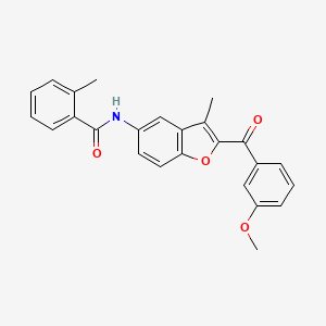 N-[2-(3-methoxybenzoyl)-3-methyl-1-benzofuran-5-yl]-2-methylbenzamide