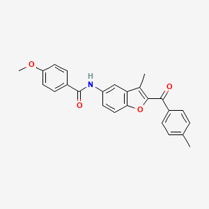 B6544306 4-methoxy-N-[3-methyl-2-(4-methylbenzoyl)-1-benzofuran-5-yl]benzamide CAS No. 929471-50-1