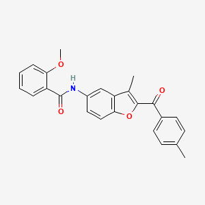 B6544310 2-methoxy-N-[3-methyl-2-(4-methylbenzoyl)-1-benzofuran-5-yl]benzamide CAS No. 929471-47-6