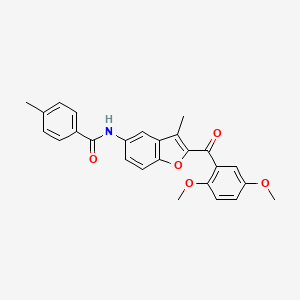 B6544384 N-[2-(2,5-dimethoxybenzoyl)-3-methyl-1-benzofuran-5-yl]-4-methylbenzamide CAS No. 929471-36-3