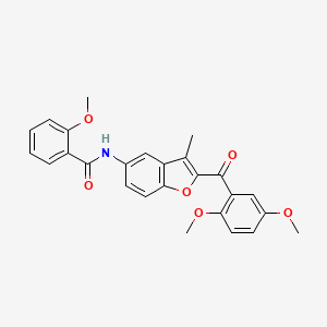 molecular formula C26H23NO6 B6544437 N-[2-(2,5-dimethoxybenzoyl)-3-methyl-1-benzofuran-5-yl]-2-methoxybenzamide CAS No. 929371-96-0