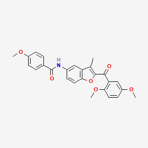 molecular formula C26H23NO6 B6544443 N-[2-(2,5-dimethoxybenzoyl)-3-methyl-1-benzofuran-5-yl]-4-methoxybenzamide CAS No. 929371-98-2
