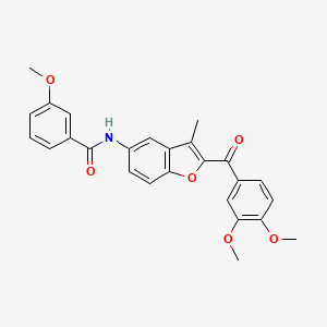 molecular formula C26H23NO6 B6544445 N-[2-(3,4-dimethoxybenzoyl)-3-methyl-1-benzofuran-5-yl]-3-methoxybenzamide CAS No. 929412-49-7