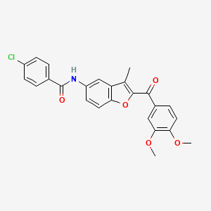 molecular formula C25H20ClNO5 B6544463 4-chloro-N-[2-(3,4-dimethoxybenzoyl)-3-methyl-1-benzofuran-5-yl]benzamide CAS No. 929412-51-1