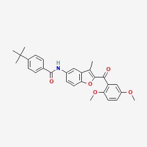 B6544487 4-tert-butyl-N-[2-(2,5-dimethoxybenzoyl)-3-methyl-1-benzofuran-5-yl]benzamide CAS No. 929471-53-4