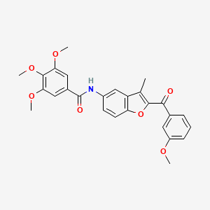B6544507 3,4,5-trimethoxy-N-[2-(3-methoxybenzoyl)-3-methyl-1-benzofuran-5-yl]benzamide CAS No. 929471-95-4