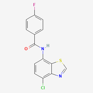 molecular formula C14H8ClFN2OS B6544513 N-(4-chloro-1,3-benzothiazol-7-yl)-4-fluorobenzamide CAS No. 946383-94-4