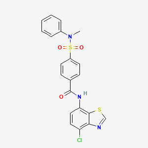 molecular formula C21H16ClN3O3S2 B6544526 N-(4-chloro-1,3-benzothiazol-7-yl)-4-[methyl(phenyl)sulfamoyl]benzamide CAS No. 946384-04-9