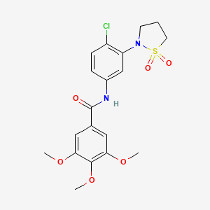 molecular formula C19H21ClN2O6S B6544654 N-[4-chloro-3-(1,1-dioxo-1lambda6,2-thiazolidin-2-yl)phenyl]-3,4,5-trimethoxybenzamide CAS No. 946344-14-5