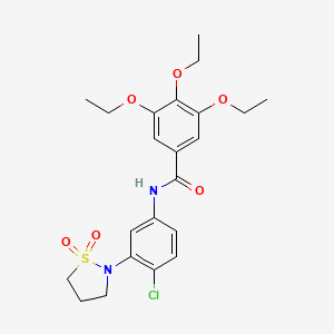 molecular formula C22H27ClN2O6S B6544665 N-[4-chloro-3-(1,1-dioxo-1lambda6,2-thiazolidin-2-yl)phenyl]-3,4,5-triethoxybenzamide CAS No. 946216-81-5