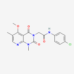 molecular formula C18H17ClN4O4 B6544743 N-(4-chlorophenyl)-2-{5-methoxy-1,6-dimethyl-2,4-dioxo-1H,2H,3H,4H-pyrido[2,3-d]pyrimidin-3-yl}acetamide CAS No. 946350-81-8