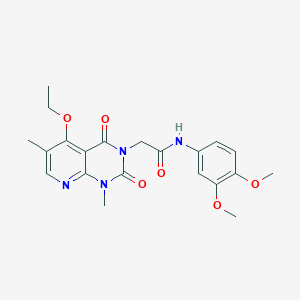 molecular formula C21H24N4O6 B6544850 N-(3,4-dimethoxyphenyl)-2-{5-ethoxy-1,6-dimethyl-2,4-dioxo-1H,2H,3H,4H-pyrido[2,3-d]pyrimidin-3-yl}acetamide CAS No. 946248-91-5