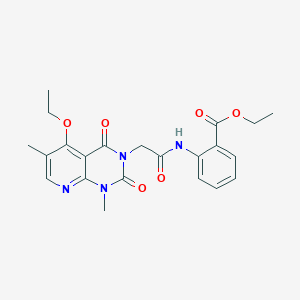 molecular formula C22H24N4O6 B6544868 ethyl 2-(2-{5-ethoxy-1,6-dimethyl-2,4-dioxo-1H,2H,3H,4H-pyrido[2,3-d]pyrimidin-3-yl}acetamido)benzoate CAS No. 946373-53-1