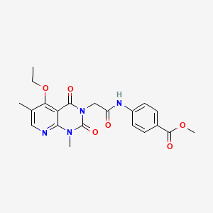 molecular formula C21H22N4O6 B6544893 methyl 4-(2-{5-ethoxy-1,6-dimethyl-2,4-dioxo-1H,2H,3H,4H-pyrido[2,3-d]pyrimidin-3-yl}acetamido)benzoate CAS No. 946223-34-3