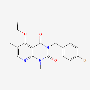 molecular formula C18H18BrN3O3 B6544942 3-[(4-bromophenyl)methyl]-5-ethoxy-1,6-dimethyl-1H,2H,3H,4H-pyrido[2,3-d]pyrimidine-2,4-dione CAS No. 946324-94-3