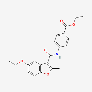 molecular formula C21H21NO5 B6545012 ethyl 4-(5-ethoxy-2-methyl-1-benzofuran-3-amido)benzoate CAS No. 929428-75-1