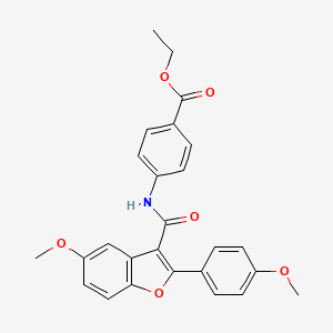 ethyl 4-[5-methoxy-2-(4-methoxyphenyl)-1-benzofuran-3-amido]benzoate